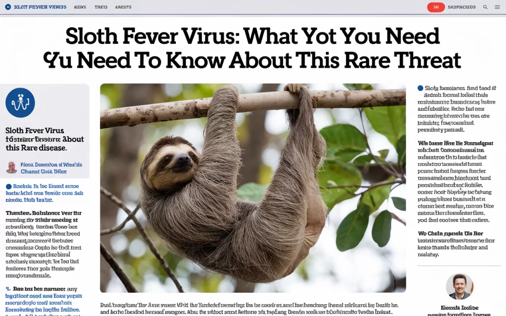 Sloth Fever Virus: What You Need to Know About This Rare Threat